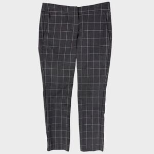Adrienne Vittadini Size 6 Gray White Check Pants Polyester Viscose Spandex